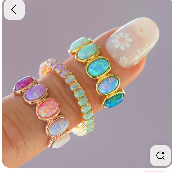 🆕 (NEW IN BOX) Fire Opal Band. Size 7.25/ 7¼. **925 Sterling Silver, NOT gold** - Picture 7 of 12